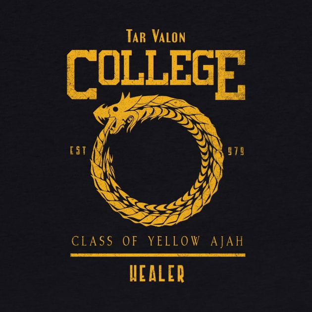 Tar Valon College Yellow Ajah Slogan and Symbol Dragon by TSHIRT PLACE